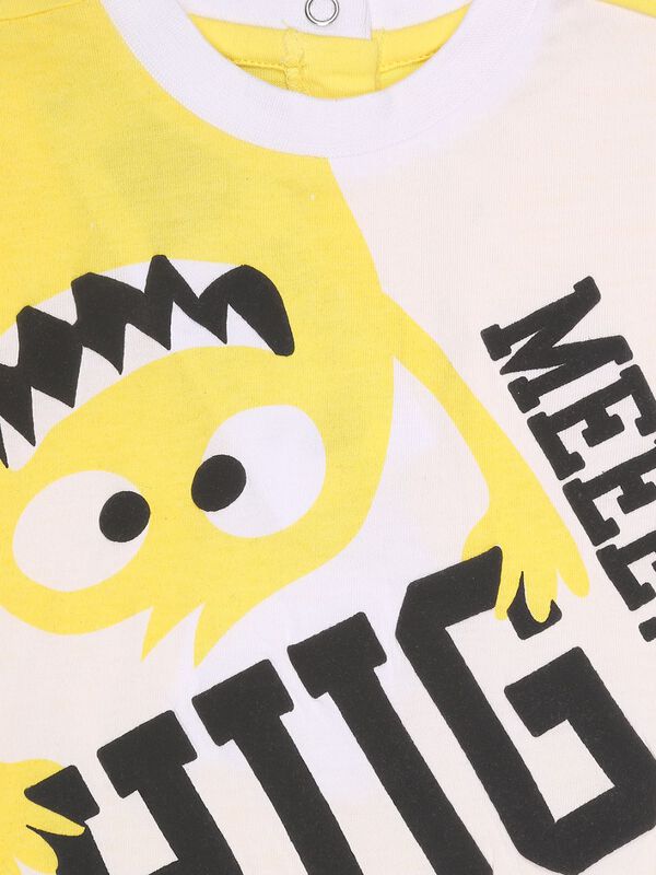 White And Yellow Printed T-Shirt image number 2